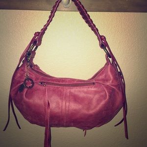 Lucky Brand Burgundy Genuine Leather Handbag